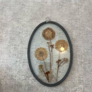 Oval Pressed Flower Wall Art